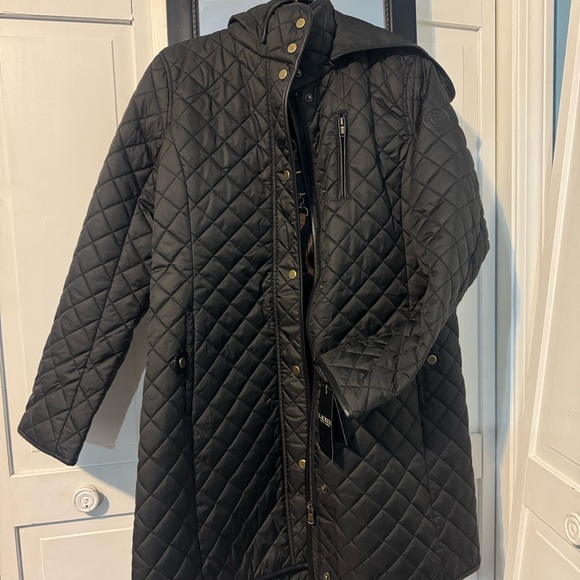 NWT Ralph Lauren Black Quilted Hooded Coat Jacket - Picture 3 of 10